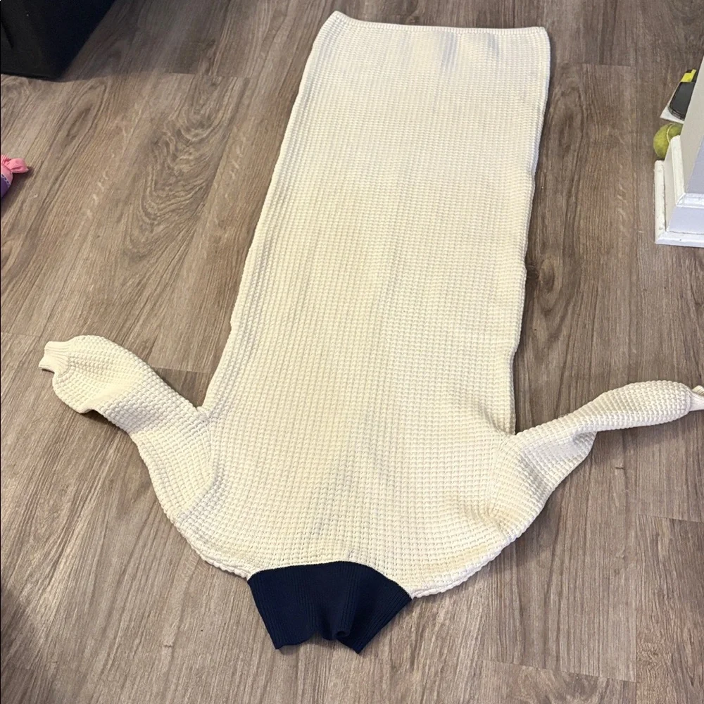 NWT Staud IVORY/NAVY ALTEA MIDI DRESS Size XS - Picture 9 of 11